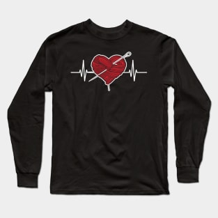 Knitting Heartbeat Long Sleeve T-Shirt